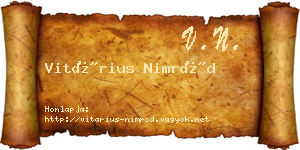 Vitárius Nimród névjegykártya